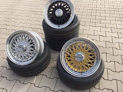 Lenso BSX 7 x 15Zoll ET20 4x100 Gold mit Tüvgutachten