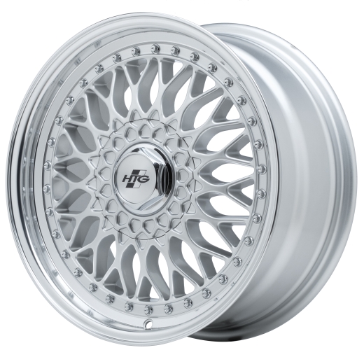 Ausverkauft !!!HTG RS Klassik Felgensatz 7,5x17 + 8,5x17 LK 4x100 Silber Edelstahl