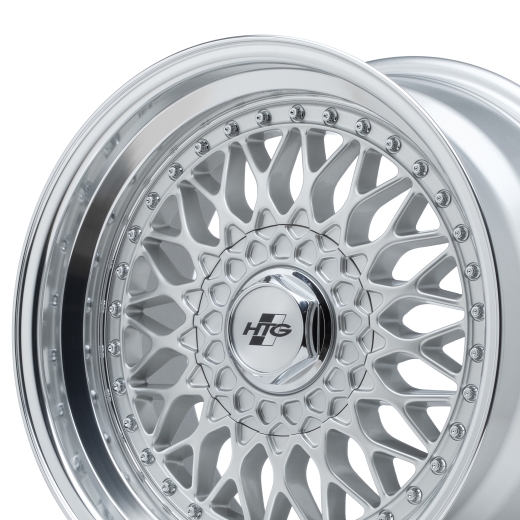 Ausverkauft !!!HTG RS Klassik Felgensatz 7,5x17 + 8,5x17 LK 4x100 Silber Edelstahl