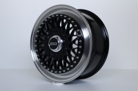 BSX Klassik Lip Satz 7x17Zoll ET35 LK 4x100 mit Tüv Schwarz